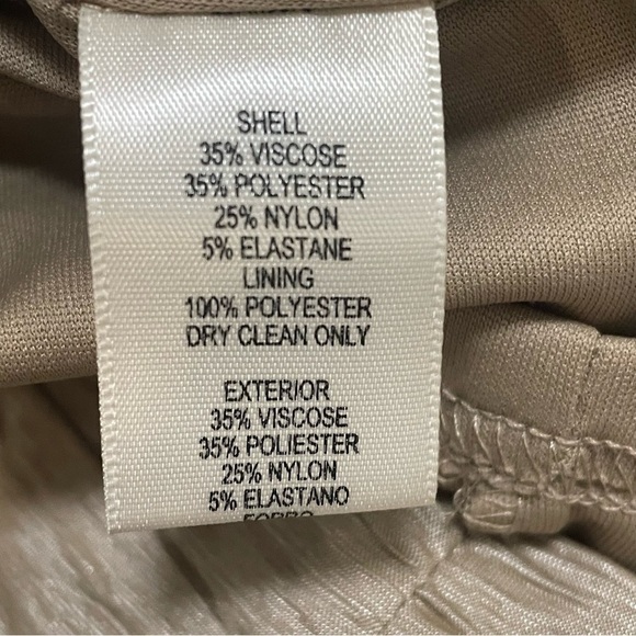 Eliza J Jewel Embellished Illusion Metallic Sheath Sleeveless Dress Taupe Sz 6 - Picture 9 of 10